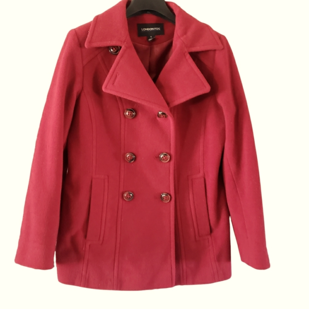 LONDON FOG Women's Double Breasted Mid-Length Wool Coat Size Small